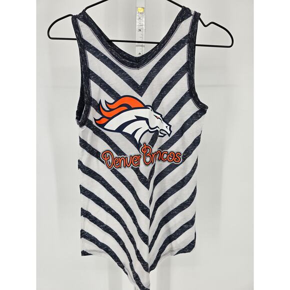 NFL Denver Broncos Juniors Sz S Tank Top Chevron Striped Football - Picture 1 of 4